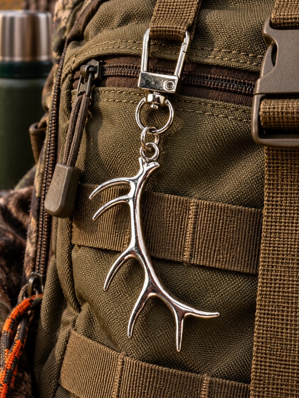 Silver Antler Keychain / Bag Charm – Deer Elk Outdoor